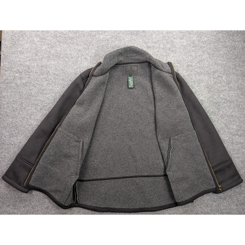 Vintage Ralph Lauren Lauren Full Zip Faux Suede Jacket Womens Large Black Coat - Picture 7 of 15
